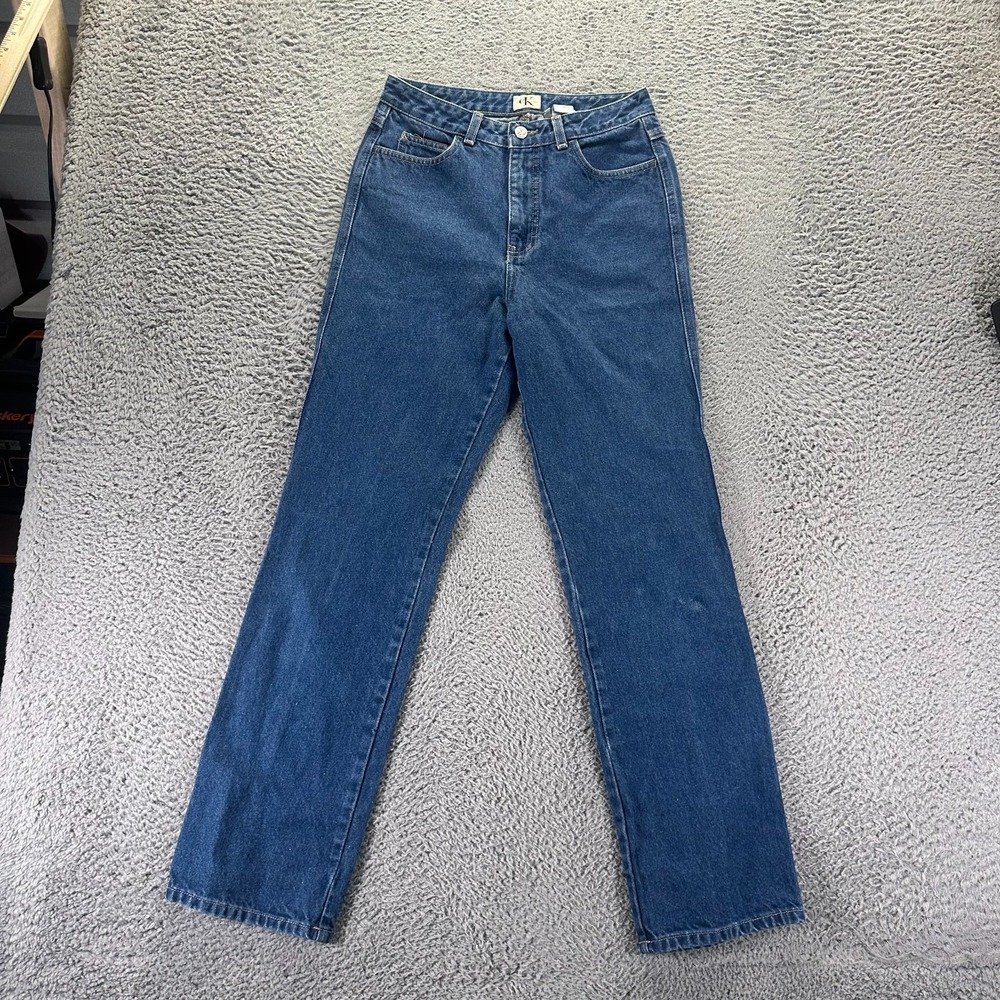 Vintage Calvin Klein Jeans Womens 9 Blue Cotton Denim Straight Leg Workwear USA